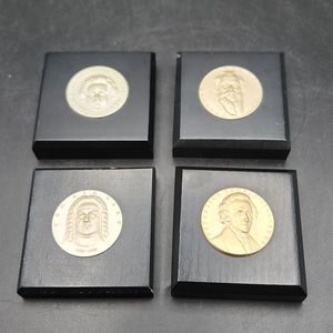 Famous ComBrahman. Metal On Hard Wood, 2" Wall Plaques. Beethoven, Bach, Brahms,